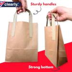 50 Small Brown Kraft Paper Bags with Handles