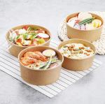 26oz Kraft Paper Salad Bowls with Lids, 50 Sets