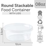 AVLASH® 50 Pack Round Plastic Food Containers Set
