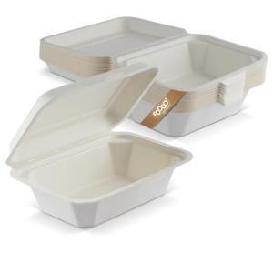 Eco-Friendly Sugarcane Clamshell Takeaway Boxes - 50pcs