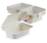 Eco-Friendly Sugarcane Clamshell Takeaway Boxes - 50pcs