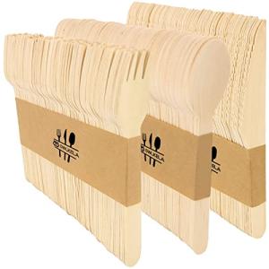 300pcs Eco-Friendly Wooden Cutlery Set