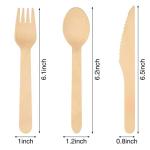 300pcs Eco-Friendly Wooden Cutlery Set