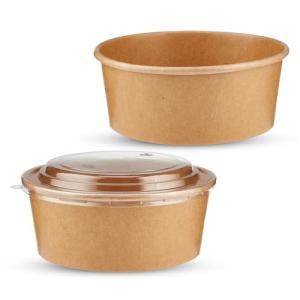 Chef Royale 50 Kraft Paper Bowls with Lids