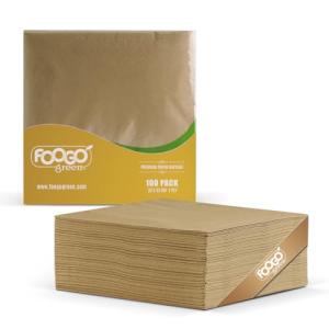 100pcs Compostable Brown Paper Napkins, 2 Ply