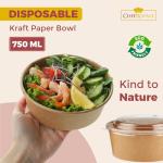 Chef Royale 50 Kraft Paper Bowls with Lids