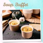 100-Pack Kraft Brown Paper Ice Cream & Soup Bowls