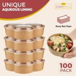 Chef Royale 50 Kraft Paper Bowls with Lids