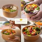 Chef Royale 50 Kraft Paper Bowls with Lids