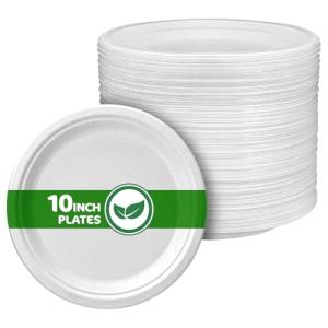 Eco-Friendly 10-Inch Heavy Duty Disposable Plates 50ct