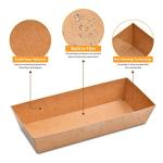 50 Pcs Kraft Paper Food Trays for Snacks