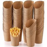 100 Pack Disposable Kraft Paper French Fry Cups