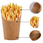 100 Pack Disposable Kraft Paper French Fry Cups