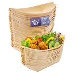Large Bamboo Boats for Appetizers - 100 Pack
