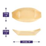 Large Bamboo Boats for Appetizers - 100 Pack