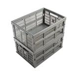 Stackable Plastic Folding Storage Crate Box Set