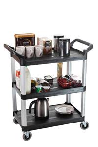 3-Tier Catering Trolley with Smooth Wheels