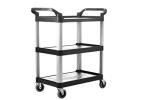 3-Tier Catering Trolley with Smooth Wheels