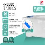 Klass Home 50L Sturdy Stackable Storage Box Set