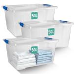 Klass Home 50L Sturdy Stackable Storage Box Set