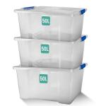 Klass Home 50L Sturdy Stackable Storage Box Set