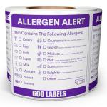 Allergen Sticker Labels – 600pc Roll for Kitchens