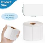 Sticky Printer Labels - 1000 Self-Adhesive Rolls