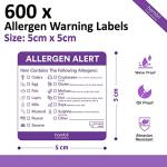 Allergen Sticker Labels – 600pc Roll for Kitchens