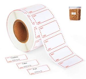 1000 Self-Adhesive Freezer Food Labels – White/Red