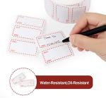 1000 Self-Adhesive Freezer Food Labels – White/Red