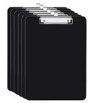 Black A4 Plastic Clip Board Set of 6