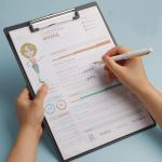 Black A4 Plastic Clip Board Set of 6