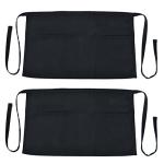 Nuoshen Black Waist Apron 2-Pack with Pockets