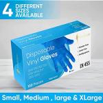ViraCare 1000 Blue Medium Disposable Vinyl Gloves