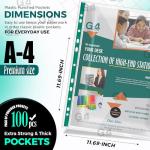 100 A4 Plastic Punch Pockets for Filing