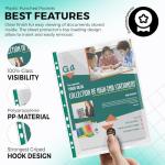 100 A4 Plastic Punch Pockets for Filing