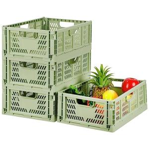 Bossjoy Foldable Plastic Storage Crate Set
