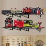 Sinoer 2-Pack 6ft Metal Wall Shelves with Hooks