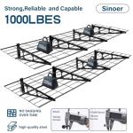 Sinoer 2-Pack 6ft Metal Wall Shelves with Hooks