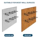 Sinoer 2-Pack 6ft Metal Wall Shelves with Hooks