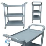 3-Tier Catering Trolley with Wheels and Handle