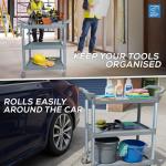 3-Tier Catering Trolley with Wheels and Handle