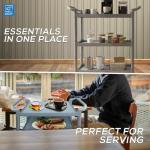 3-Tier Catering Trolley with Wheels and Handle