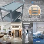 3-Tier Catering Trolley with Wheels and Handle