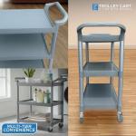 3-Tier Catering Trolley with Wheels and Handle