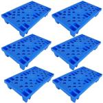 Lightweight Nestable Blue Plastic Pallets - Set of 6