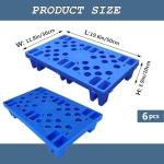Lightweight Nestable Blue Plastic Pallets - Set of 6