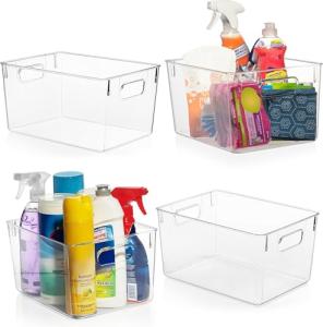 ClearSpace Plastic Storage Bins – 4 Pack for Organizing