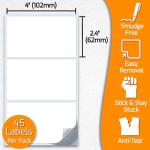 45 Pack Large Waterproof Storage Box Labels