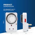 Desiretech 24-Hour Plug-In Timer Switch for Appliances
